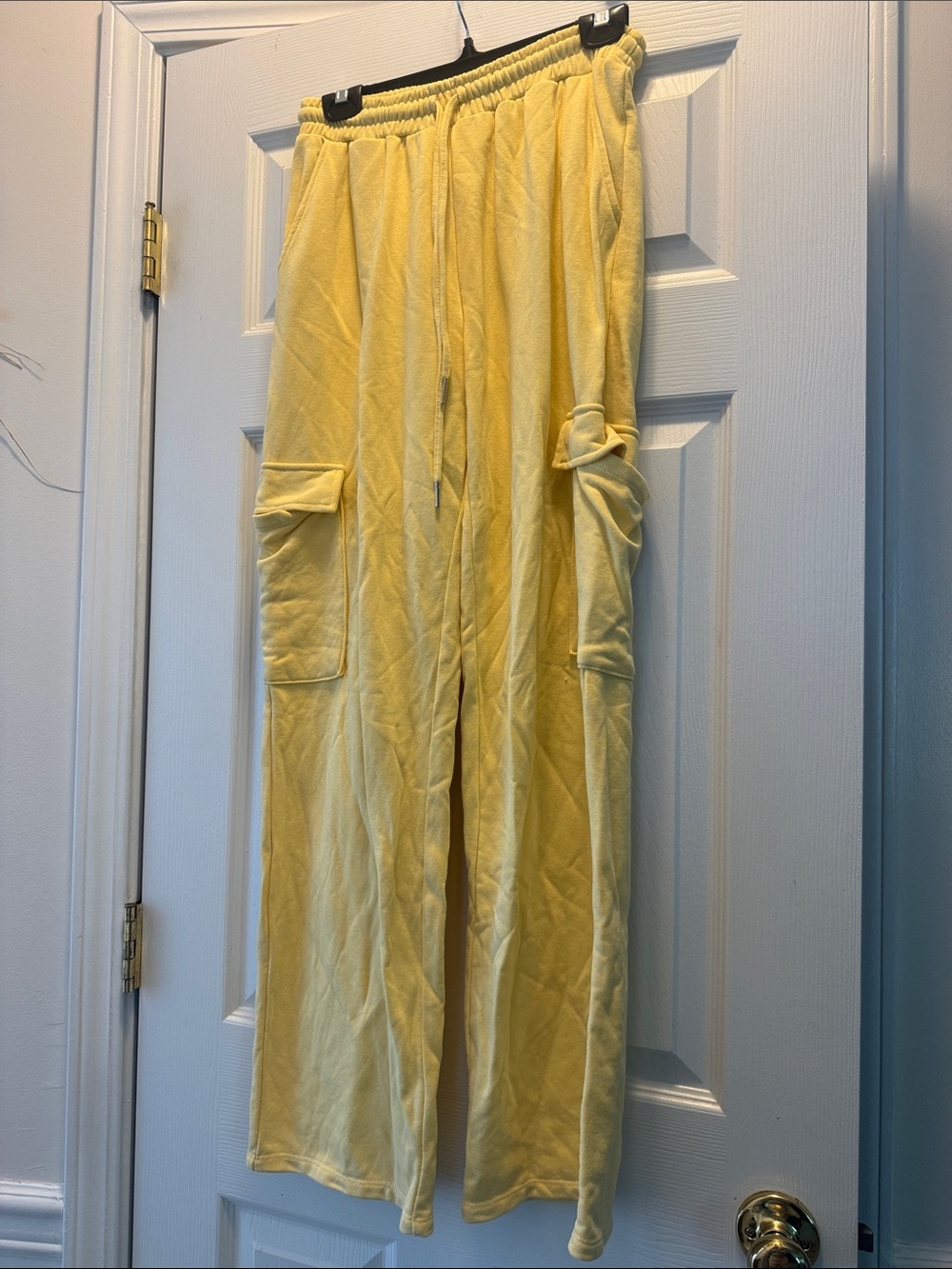 No Boundaries Bright Yellow Cargo Lounge Pants
